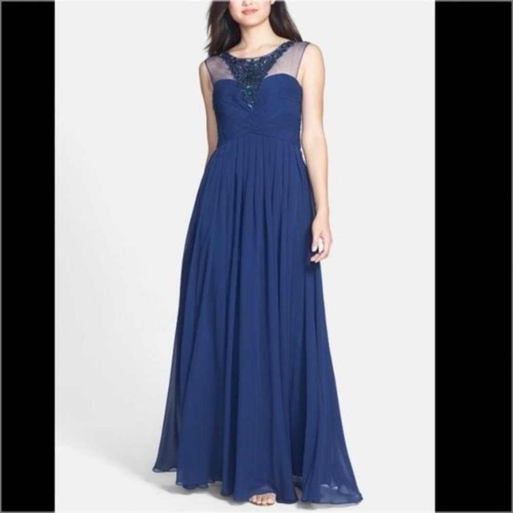 JS Collection Beaded Prom Evening Wedding Formal Floor Gown